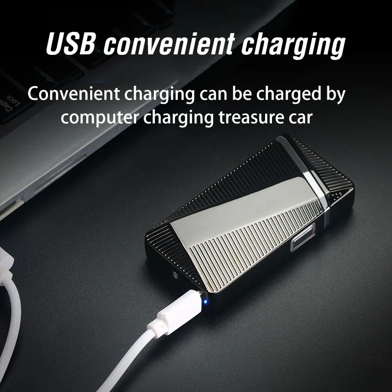Мода цинковый сплав электрическая зажигалка с подключением к USB ветрозащитный плазменной Двойной Дуговая сигаретная Зажигалка электронный светодиодный сенсорный турбо-зажигалка Мужские подарок