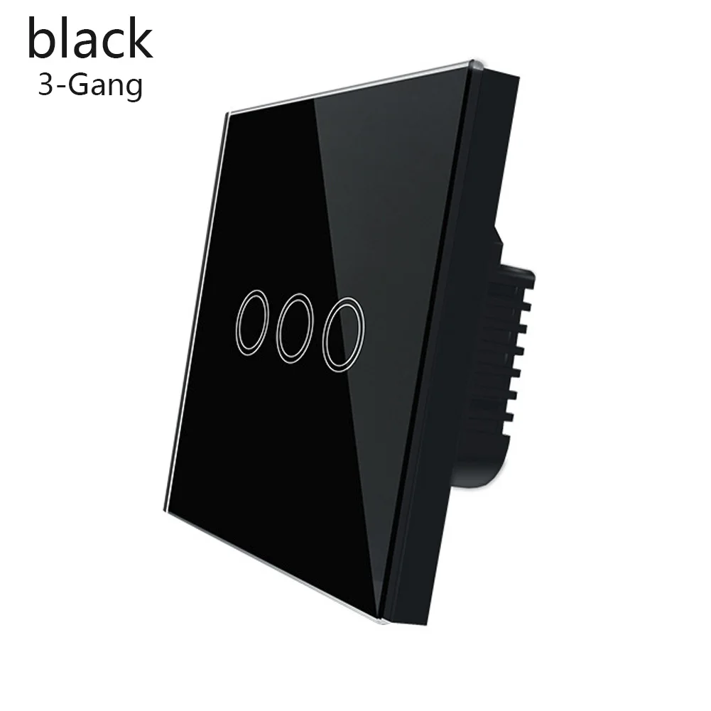 black 3-Gang WiFi смарт-светильник для дома сенсорный контроллер с ПДУ для светодиодной ленты Управление переключатель передачи голоса, Управление светодиодный 1/2/3, Wi-Fi, интеллигентая(ый) переключатель для Alexa и Google Assistant - Комплект: black 3-Gang
