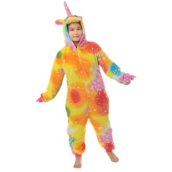 

Children Pajama Unicorn Rainbow Warm Pyjamas Baby Girls Infant Candy Color Clothes Christmas Winter Flannel Unicornio Pijamas