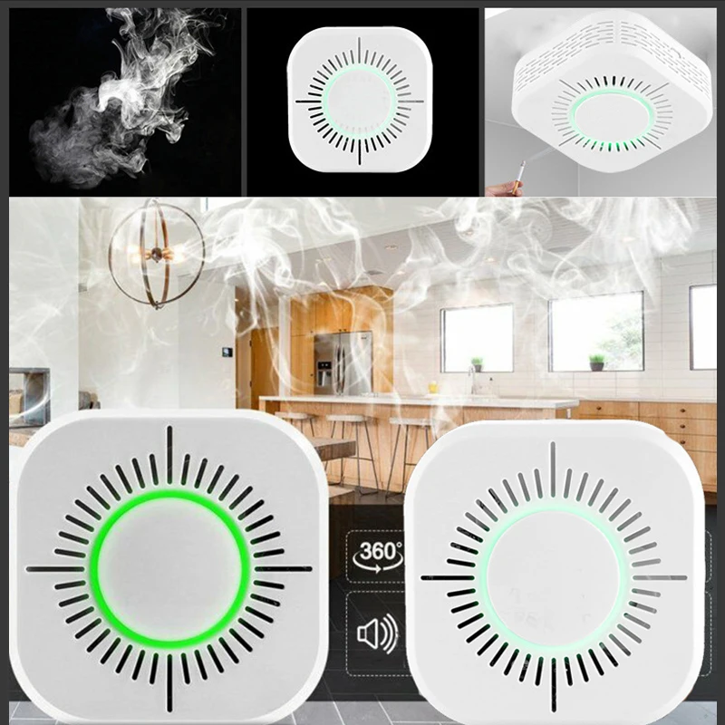 

1Pcs Smoke Detector Wireless 433MHz Fire Security Protection Alarm Sensor for Smart Home Automation, Work with Sonoff RF