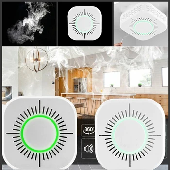 

1Pcs Smoke Detector Wireless 433MHz Fire Security Protection Alarm Sensor for Smart Home Automation, Work with Sonoff RF