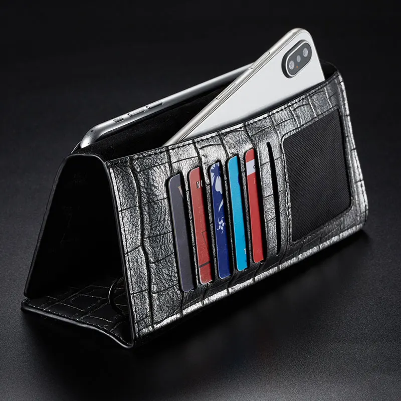 WHATIF 6,5 дюймов Универсальный чехол для телефона, сумка, чехол для SAMSUNG Note 10 9 Iphone XS Max 8 Plus, кошелек из крокодиловой кожи со слотом для карт