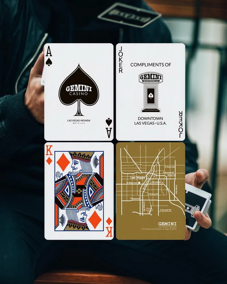 Gemini казино черные игральные карты Collectable Deck Poker Размер USPCC на заказ ограниченная версия волшебные карты волшебные фокусы магический реквизит