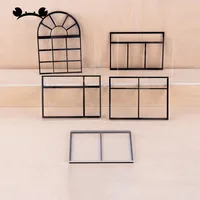 3pcs 1:25 Dollhouse Mini Window Model Plastic  Frame Square Windows Scence Doll House Build Accessories Miniature Furniture Toys 1