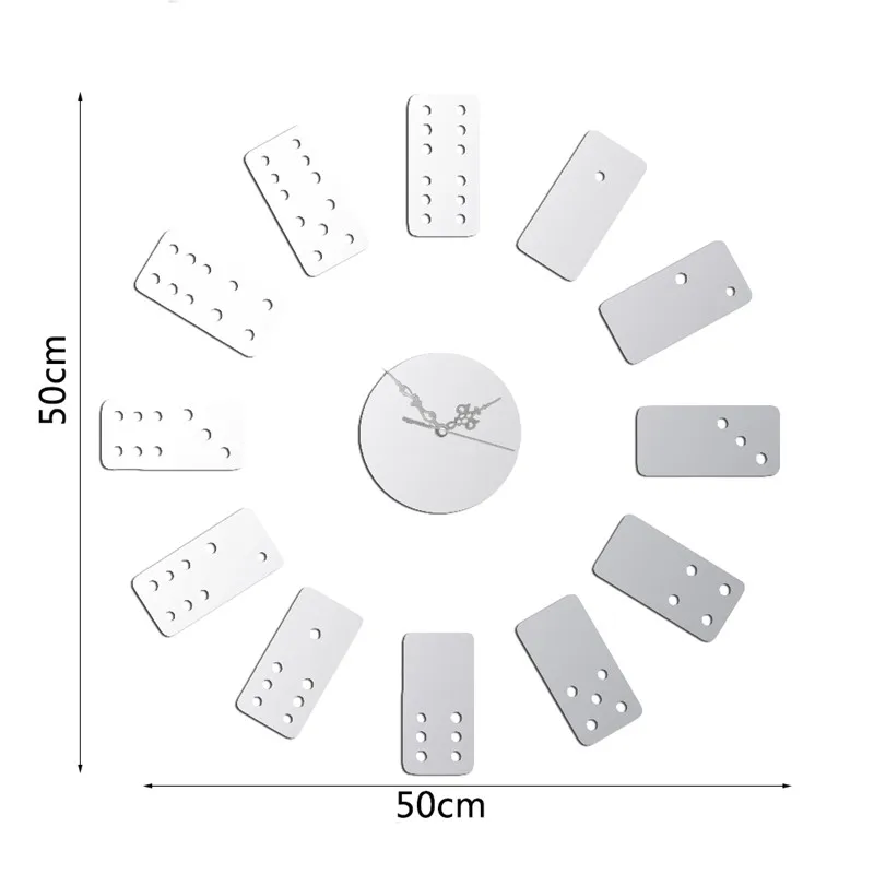 Зеркальные настенные часы Domino Стикеры для телевизора трехмерные декоративные