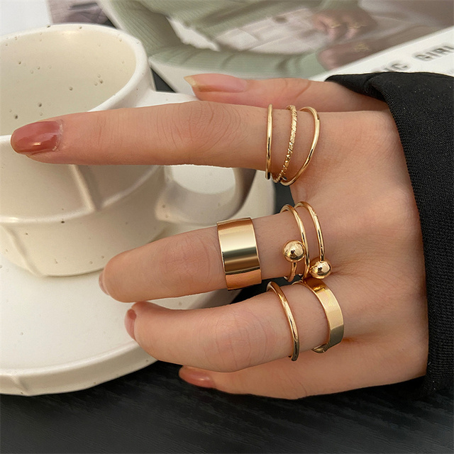 Ring Set 19Pcs for Women Vintage Adjustable For Girls Pearl Punk Snake 2021  New Trendy Fashion Jewellery
