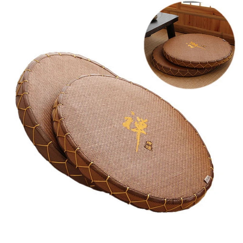 Naural Japanese Style Tatami Futon Seat Cushion Round Tea Ceremony