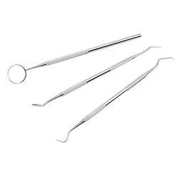 New 3 Pcs/lot Healthy Professional Handle Stainless Steel Teeth Clean Dental Tool Pick Scaler Mirror Set  Make Up Tools
