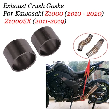 2PCS Motorcycle Exhaust Middle Link Crush Gasket for Kawasaki Z1000 Z1000SX 2010 - 2020 Modified Middle Tube Link Pipe Gasket