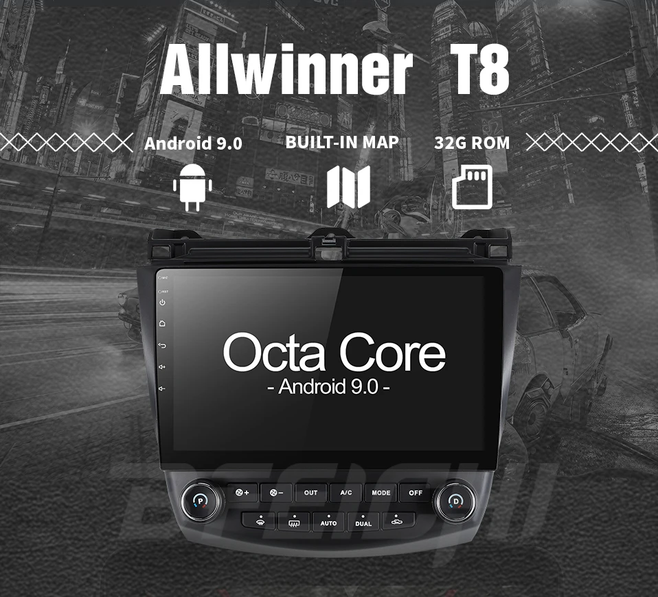 Best android 9.0 car dvd gps player for honda Honda Accord 7 2003-2007 with radio gps navigation support mirror link steering wheel 1