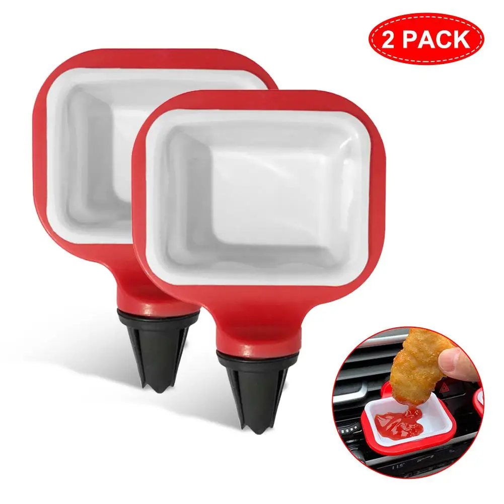 

2Pcs Universal Vent In Car Drinks Cup Saucem Dip Clip In-car Sauce Holder For Ketchup Dipping Sauces Car Sauce Holder Organizer