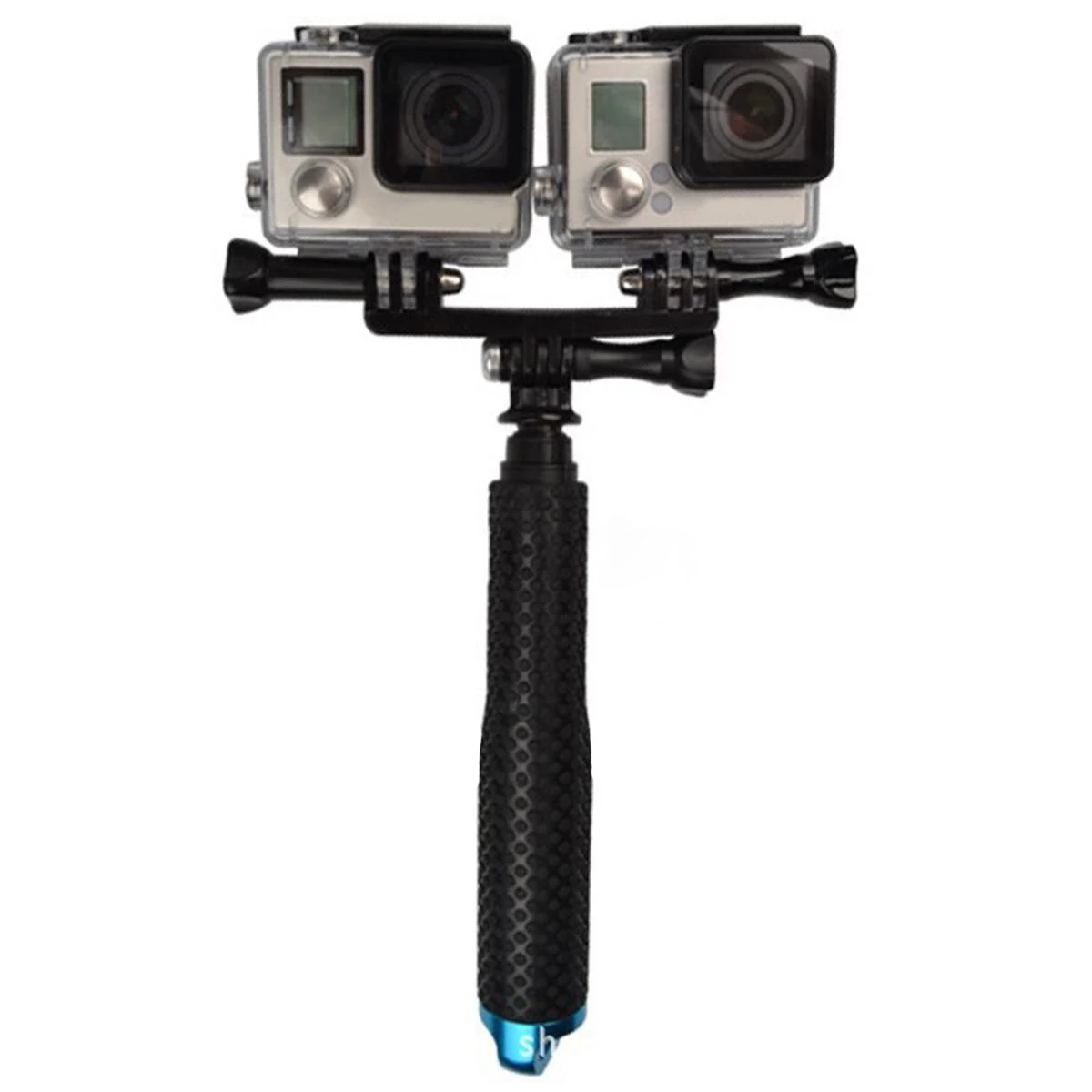 New Double Dual Bracket Tripod Holder Professional Sport Camera Handle with Screw Mount Adapter for Gopro Hero 6/5/4/3+/3/2/1