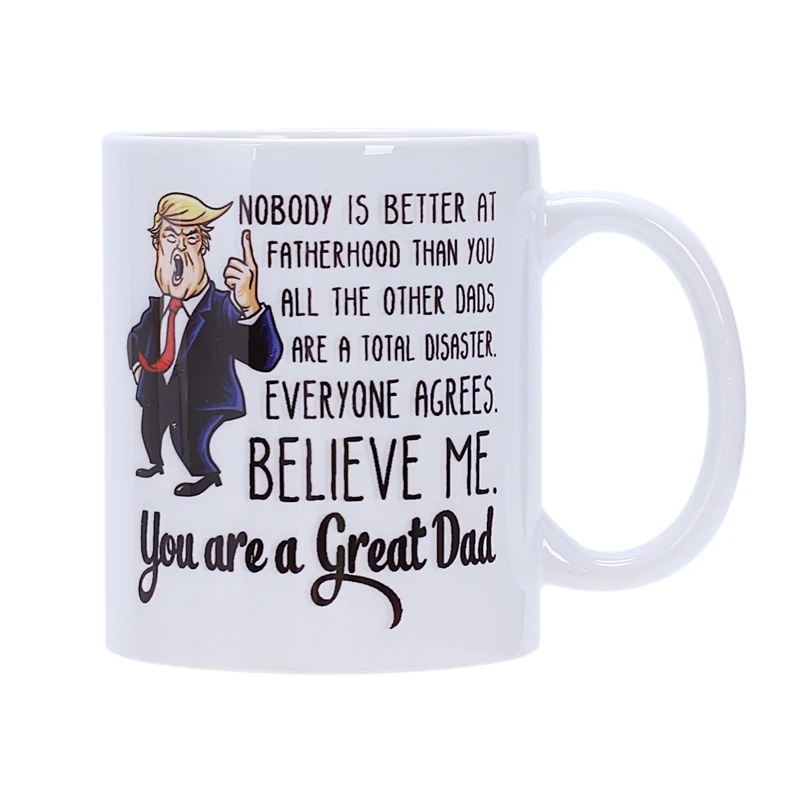 Забавный большой папа Дональд Трамп кофейные кружки с ручками керамическая