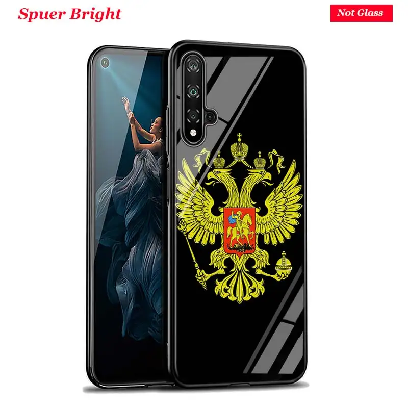 Черный чехол с национальным флагом России, эмблема для huawei Honor 10i 9X8X20 10 9 8 8A 7A 7C Pro Lite, супер яркий глянцевый чехол для телефона