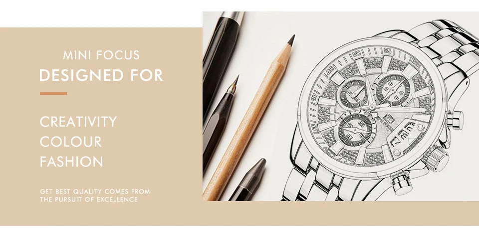 MINI FOCUS quartzhorloge voor heren Waterdicht_voghion.com