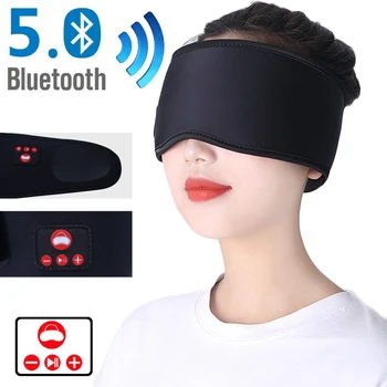 

JINSERTA Wireless Stereo Bluetooth 5.0 Earphone Sleep Mask Soft Headphones Support Handsfree Sleeping Eye Mask with Built-in Mic