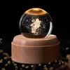 3D Crystal Ball Music Box The Moon Luminous Rotating Musical Box Ornament Led Light Universe Space Christmas Birthday Gifts 6