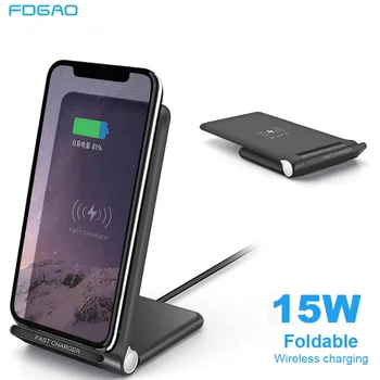 

FDGAO 15W Wireless Charger Stand 10W Qi Fast Charging Dock Station Phone Holder for iPhone 11 Pro XS MAX XR X 8 Samsung S10 S20