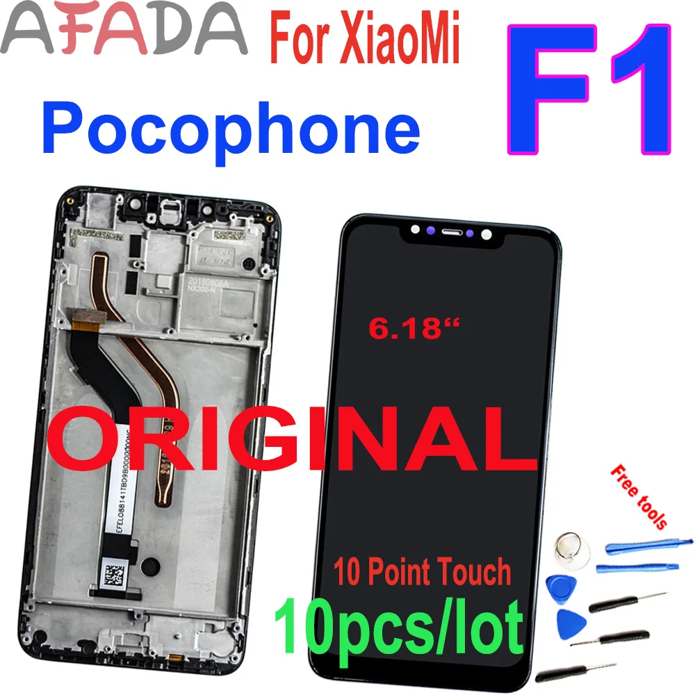 US $192.89 10pcsLot Original 618 LCD For XiaoMi Pocophone F1 Poco F1 LCD Display Touch Screen Assembly LCD With Frame 22461080