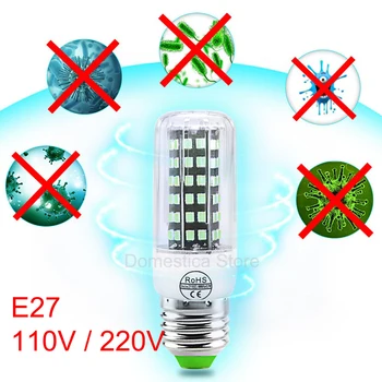 

UVC 60W Disinfectant Light 110V / 220V E27 Germicidal LED Bulb UVC Light Bulb LED Ultraviolet Sterilizer Lamp for Home Office