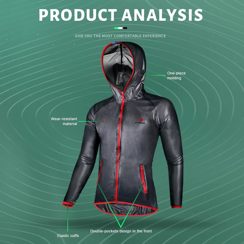 Cycling Clothes X Tiger Raincoat Suit Waterproof for Outdoor Activities
