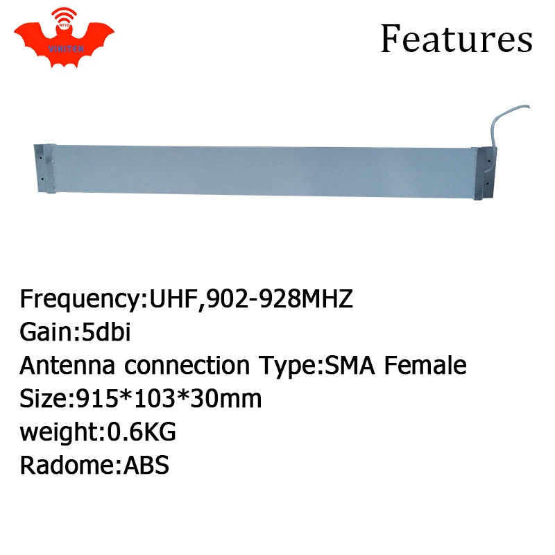 UHF RFID лента тонкая антенна Vikitek VA909 915 МГц средний диапазон 920 925 М самообслуживания