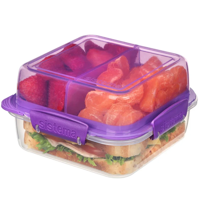 New Zealand Sistema Lunch Box Portable Sandwich Bread Box Microwave Oven  Children's School Office Fruit Bento Salad Box - AliExpress