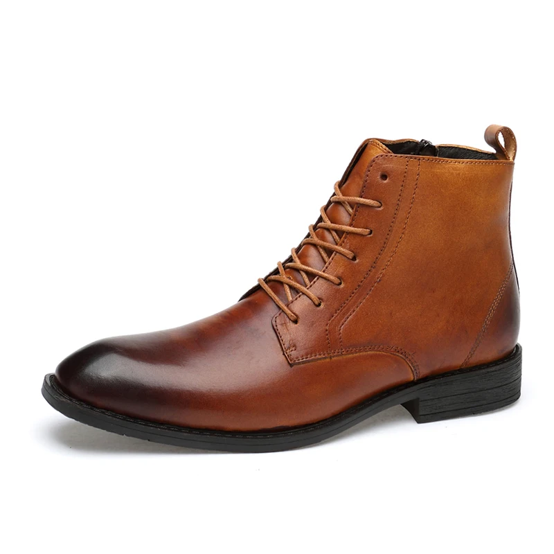 

Boots Men Winter Warm Snow Shoes Mens Leather Shoe Ankle Cowboy Waterproof shose Man Motorcycle Casual Boot 2019 Men's Footwear