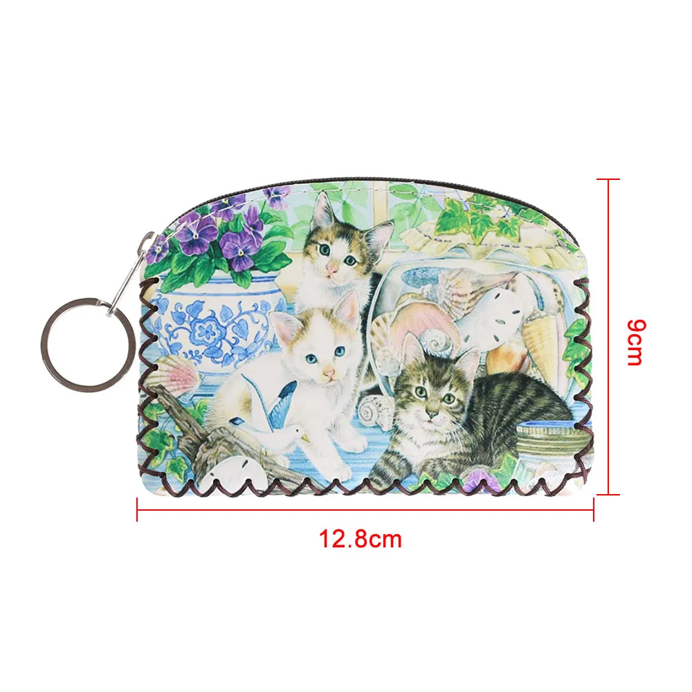 1 шт. Кошельки для монет в виде животных граффити, держатель для карт, ручная работа, кошелек для мелочи, нулевые кошельки, женский клатч на молнии, сумка для монет, сумочка, подарки для девочек