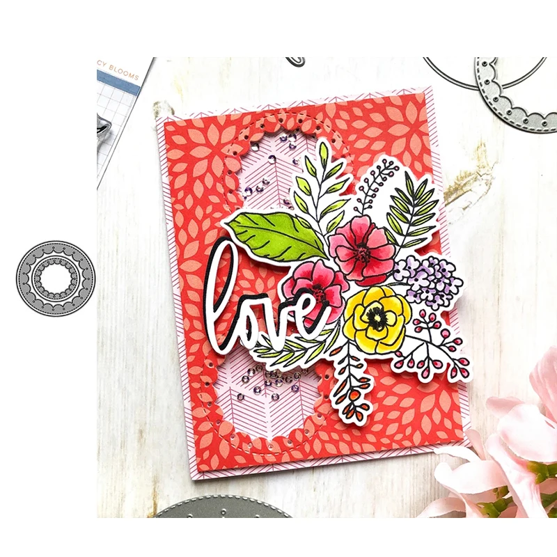 

JC Circle Garland Background Metal Cutting Dies Scrapbooking Craft Mold Cut Die Stencil Handmade Tool Paper Card Make Template