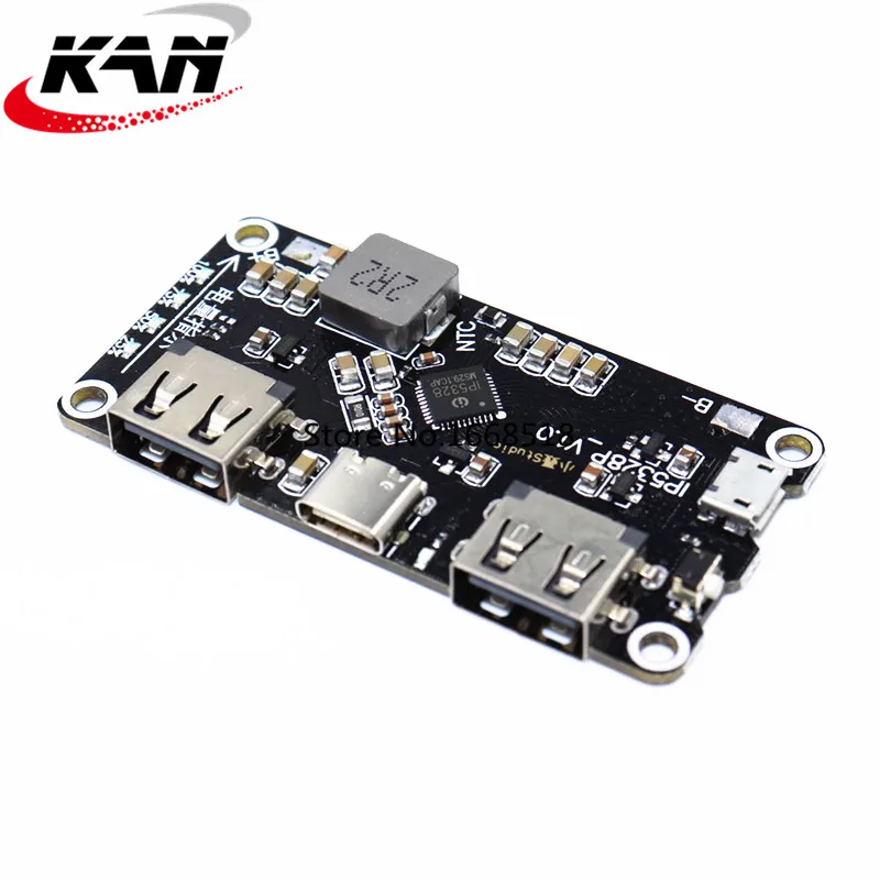 Зарядное устройство IP5328P с двумя USB портами 18650 зарядное Tpye c С 3 7 в до 5 В 9 12