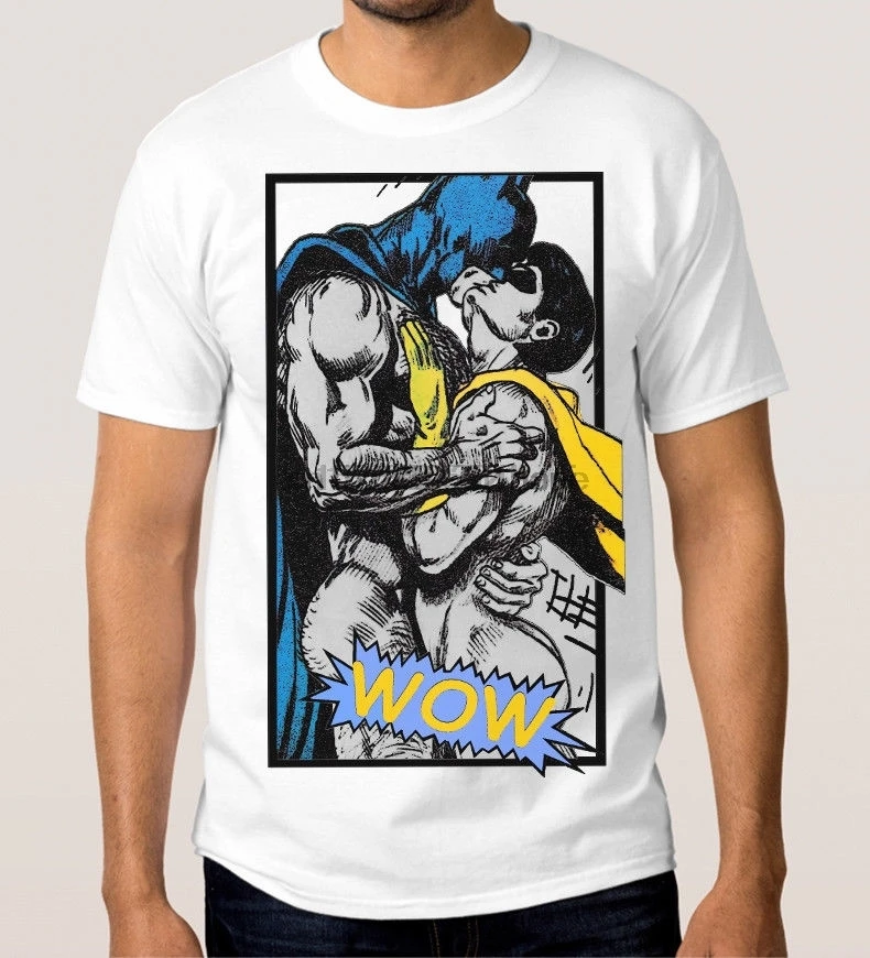 Новинка 2019 модная брендовая одежда Robin WOW футболка с Целующимися комиксами