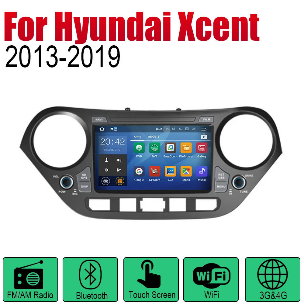 Top ZaiXi Auto Radio 2 Din Android Car Player For Hyundai Xcent 2013~2019 GPS Navigation BT Wifi Map Multimedia system Stereo 1