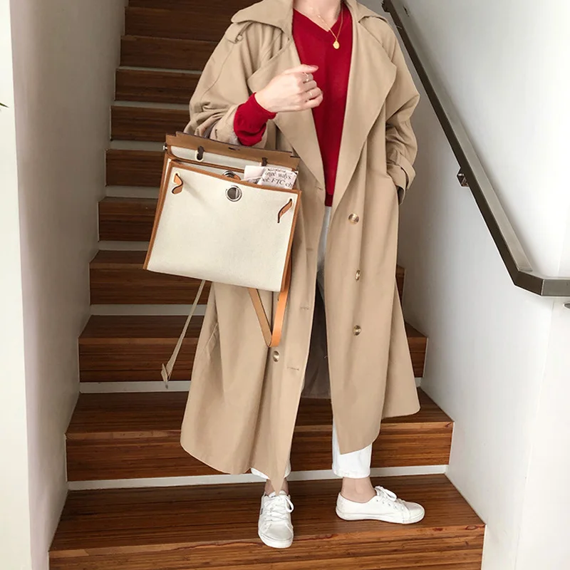 2019 Women's Double-Breasted Trench Coat with Belt Classical Lapel Collar Loose Long Windbreaker Dropshipping 2019 Women's Double-Breasted Trench Coat with Belt Classical Lapel Collar Loose Long Windbreaker Dropshipping