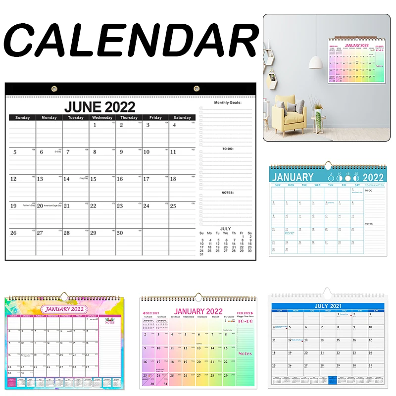 2022 Wall Calendar Hanging Monthly Calendar Planner Monthly Office Calendar Agenda  For Home Office calendario pared calendar 2023 desk 2022 standing desktop small monthly table planner office tabletop mini daily wall decorative day