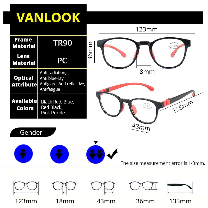 Children's Glasses Boy Girl TR90 Anti Blue Light Computer Eyeglasses Kid UV Blocking Gaming Screen Protection Glasses