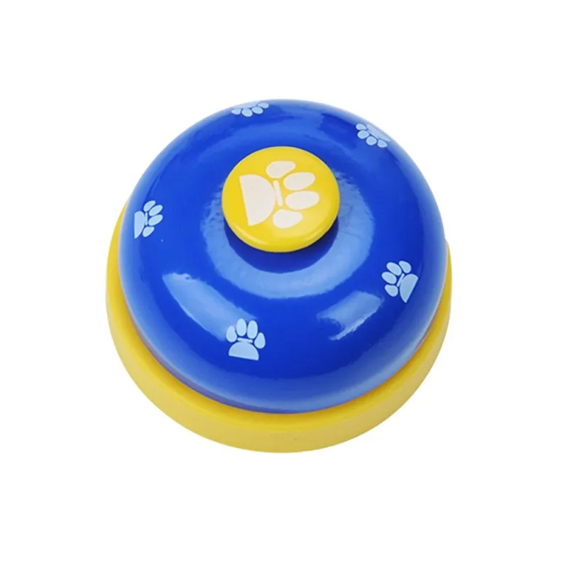 Корма для домашних животных звонок колокольчик собака в форме мяча лапы напечатаны еды кормления обучающая игрушка пуп интерактивный тренировочный инструмент поставка для Gatos - Цвет: blue