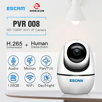 

ESCAM PVR008 H.265 Auto Tracking PTZ Pan/Tile IP Camera 2MP HD 1080P Wireless Night Vision Motion Detection P2P Surveillance Cam