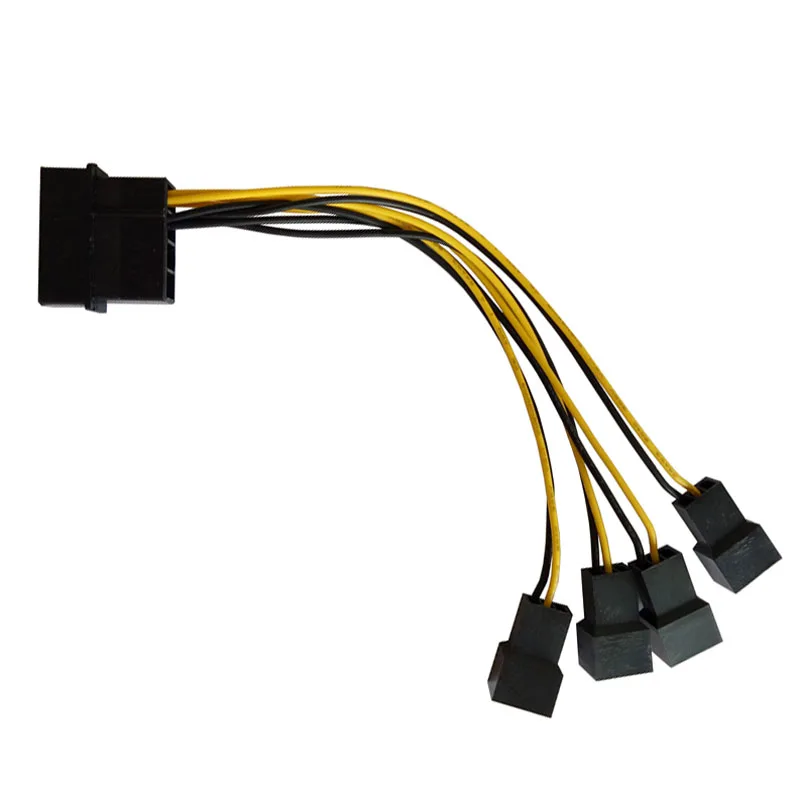 Кабель разделителя питания вентилятора 12 В Molex 4pin до 4x 3pin чехол охлаждающий