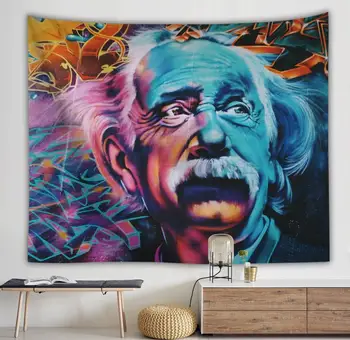 

Creative hip hop graffiti tapestry Einstein custom character tapestry cushion personality home decoration