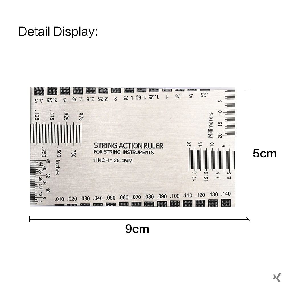 Стальная линейка струнная рулетка Серебряный измерительный инструмент Мерная линейка электрогитара гид