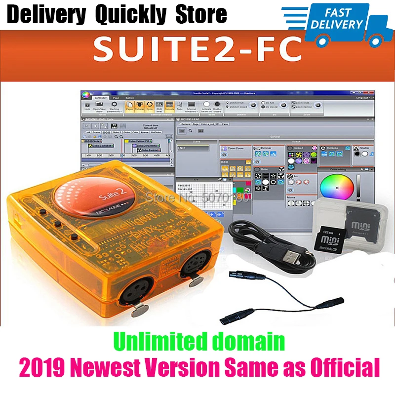 

Show Time Light Control Software Sunlite Suite 2 FC DMX-USD Controller good for stage light DJ KTV Party 1536 Chaneels