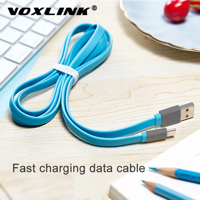 VOXLINK USB Flat Fast Charging usb c cable data Cord Charger line For iphone 8pin Samsung Note 9 8 Xiaomi mi8 mi6 HTC/LG | Мобильные