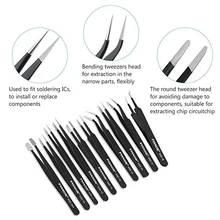 10 шт. антистатические пинцеты набор инструментов высокоточные антистатические наконечники изогнутые прямые нержавеющие многофункциональные пинцеты кусачки для ремонта набор инструментов