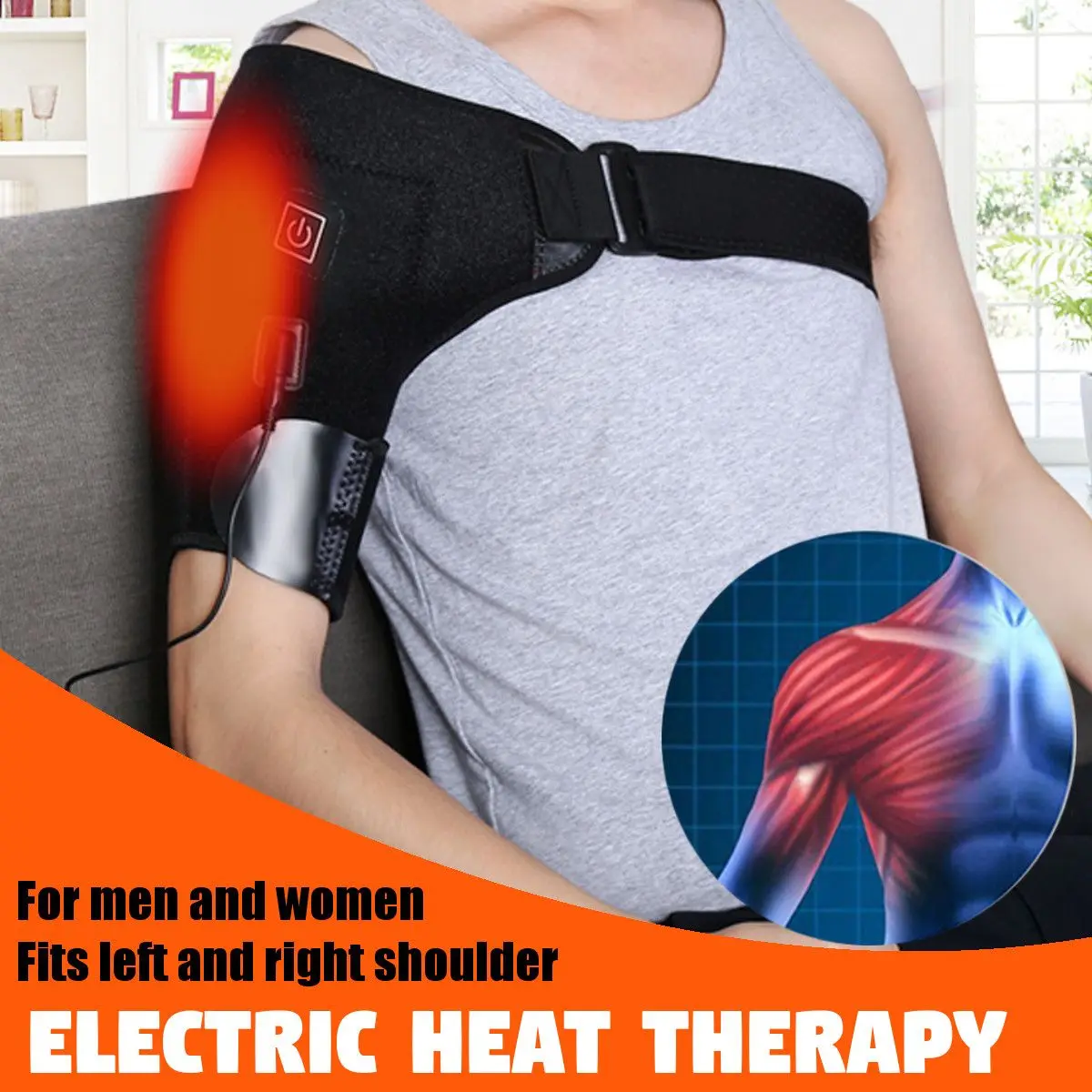 Электрическая тепловая терапия регулируемый наплечный бандаж пояс для поддержки спины смещение плеч восстановление травм плеч боли обертывания