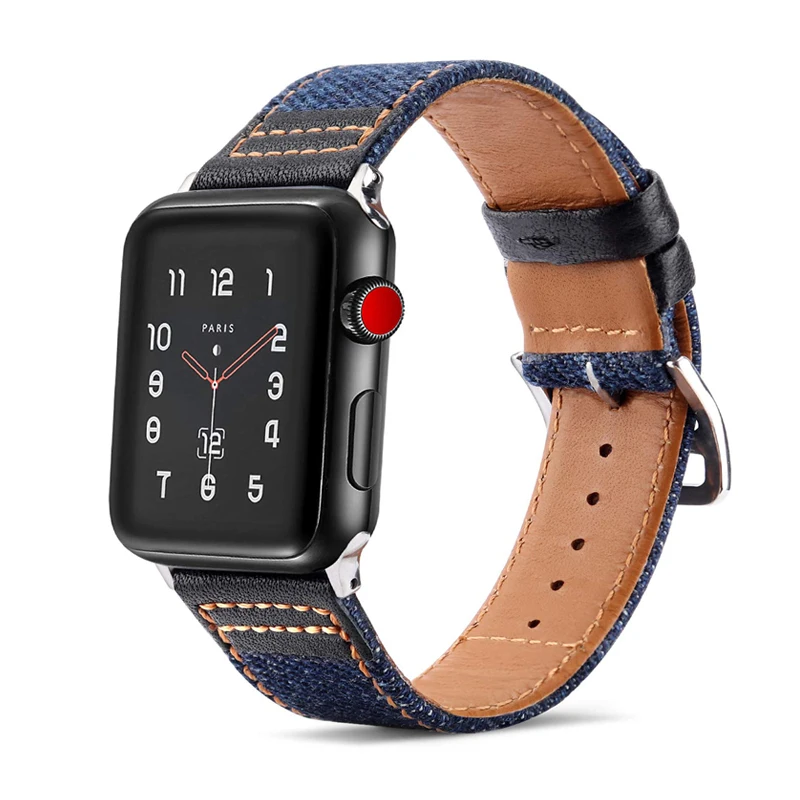 Ремешок из нейлона и натуральной кожи для Apple watch band 42 мм 38 44 40 Iwatch series 6/SE/5/4/3/2