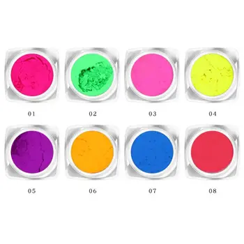 

8Pcs DIY Fluorescent UV Pigment Powder Black Light Reactive Luminous Pigment Kit