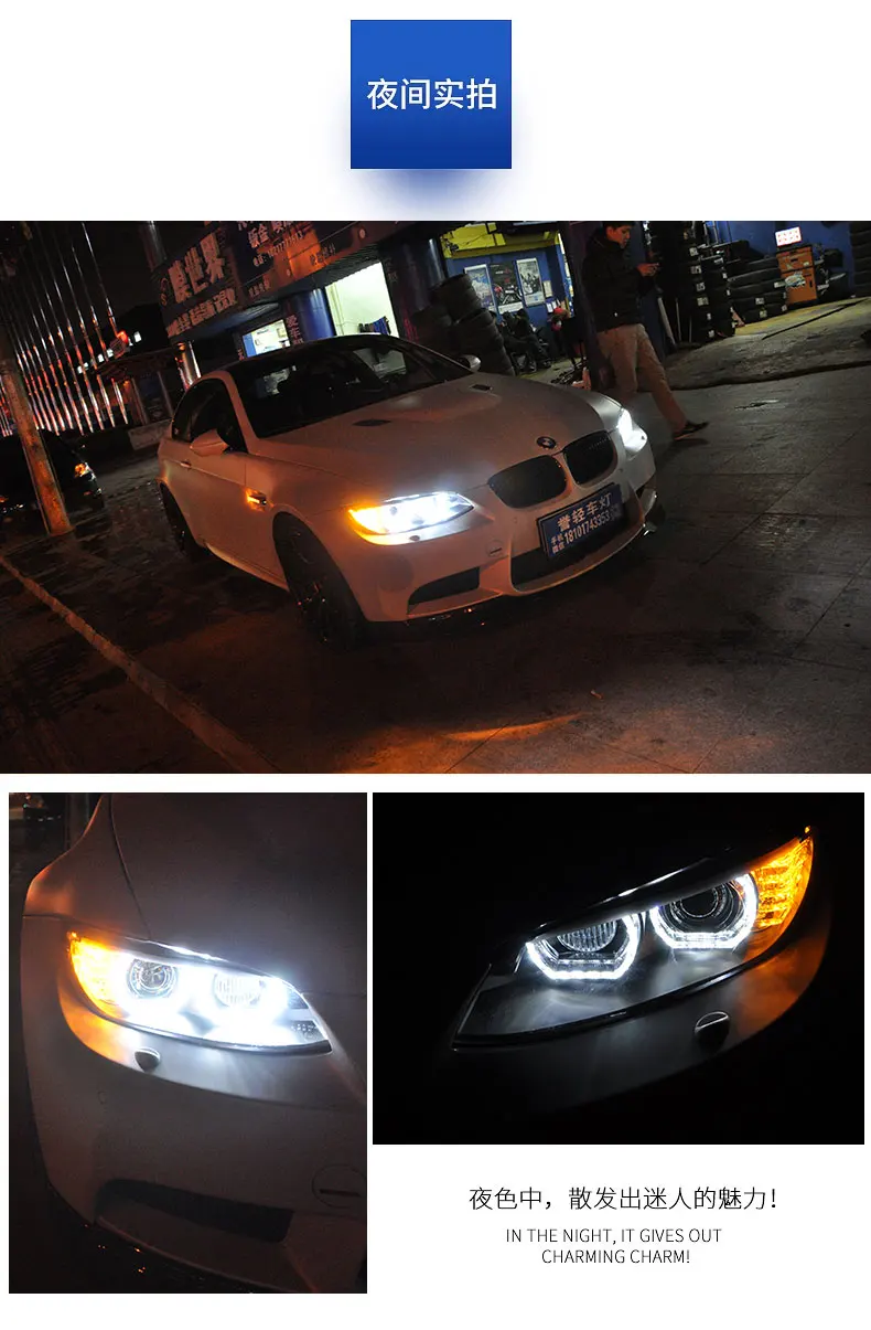 Bmw E92 Headlights 20062012 E93 Headlight 330i 335i Drl Hid Head Lamp