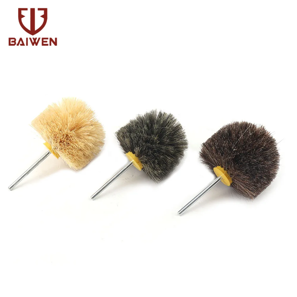 1/3pc Schleif Sisal Filament/Pferd Haar Pinsel/Borsten Polieren Schleifen Kopf Holzbearbeitung Für Bohrer Dreh werkzeuge 6mm Schaft – Detail 11