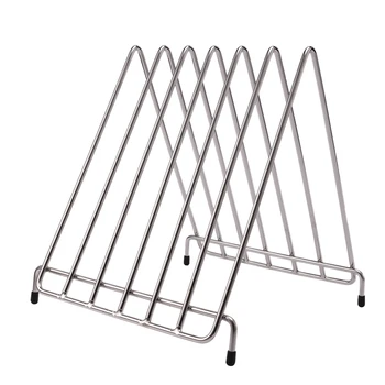 

Dish Rack 6 Slots Stainless Steel Cutting Chopping Board Rack Stand Holder Kitchen Storage Organizer Home Organizer